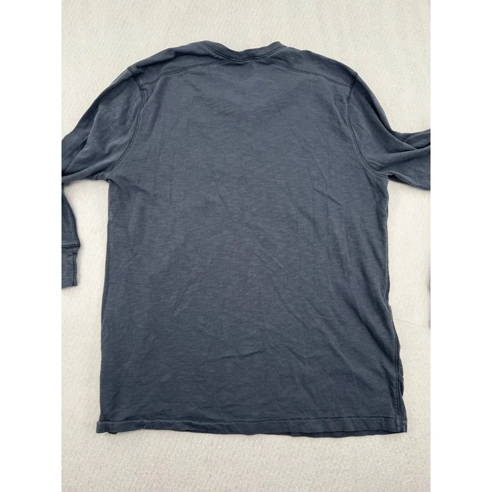 J.Crew Mens Large Gray Slub Cotton Garment-Dyed Long Sleeve Henley Shirt